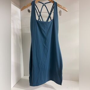 Sleeveless Strappy Back Blue Women's Dress